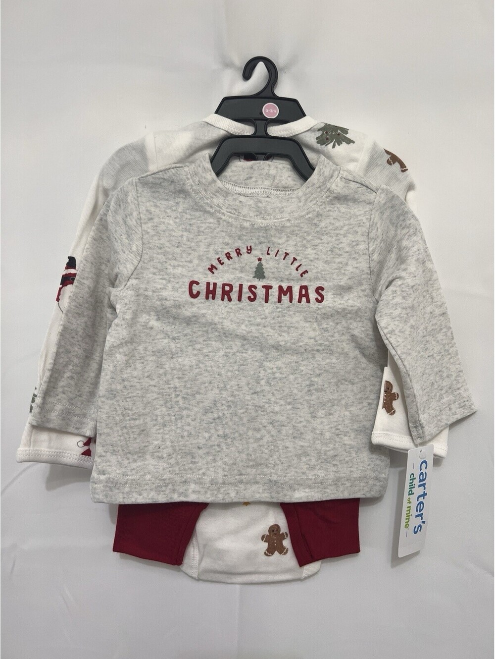 NWT Carter's Baby Christmas Outfit Set O-3M Santa Bodysuit Top Red Pants
